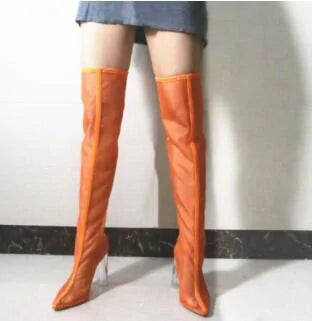 The Knee Boots Pointed Toe High Heels