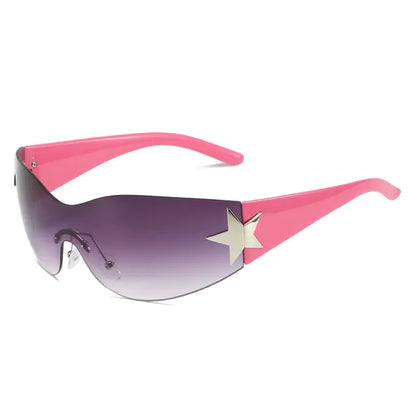 Y2K Star Punk Sports Sunglasses - UV400 Designer Sun Goggles for Men and Women