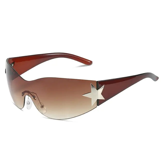 Y2K Star Punk Sports Sunglasses - UV400 Designer Sun Goggles for Men and Women