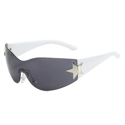 Y2K Star Punk Sports Sunglasses - UV400 Designer Sun Goggles for Men and Women