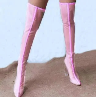 The Knee Boots Pointed Toe High Heels