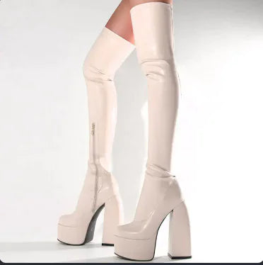 Platform High Heeled Women Over The Knee High Boots